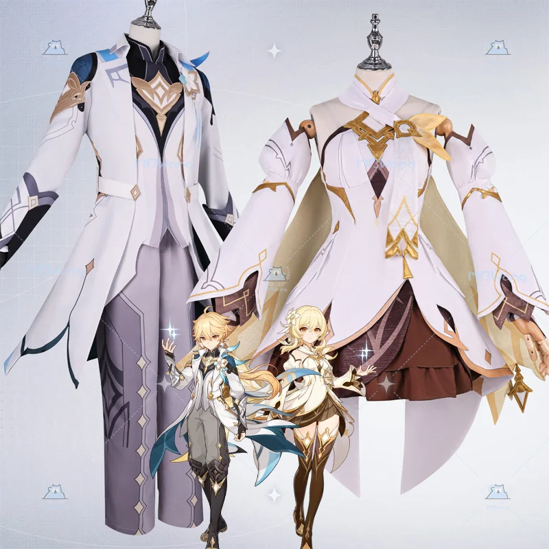 

Game Genshin Impact Traveler Cosplay Costume As Heaven and Earth Are Made Anew Outfit For Hallowmas Party Adult Women Men