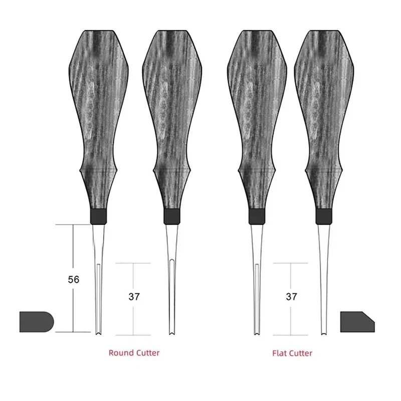Leather Edge Beveler M390 Die Steel Straight and Round Handmade Leather Edger Creaser Skiver Leather Skiving DIY Craft Tool