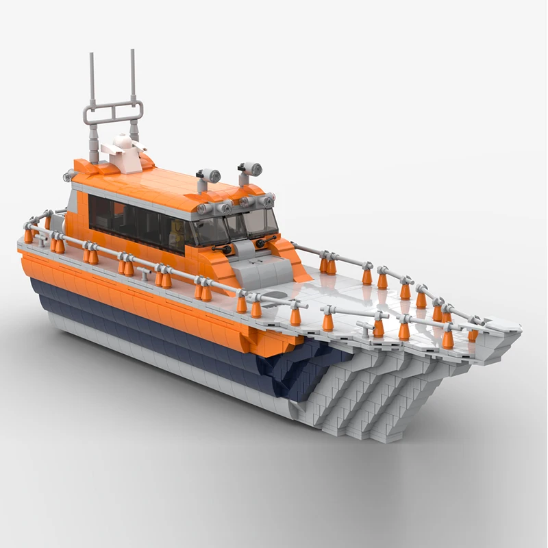 Industrial Ships Model MOC Building Brick Large Search And Rescue Boat Modular Technolog Gift Holiday Assemble Children Toy Suit