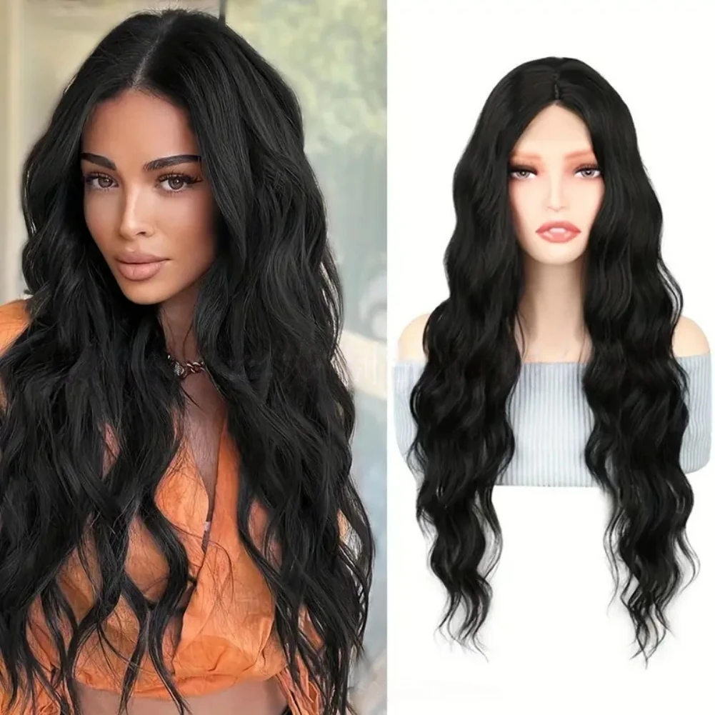 

Long Wavy Synthetic Wigs for Women 26 Inch Wavy Hair Wigs Mix Color Synthetic Fiber Hair Wigs Heat Resistant Synthetic Hair Wigs