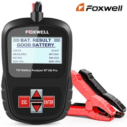 Foxwell bt100 pro Autobatterie tester Analysator 12 v 100-1100cca erkennen Gesundheits fehler Automobil 12 Volt Batterie diagnose werkzeuge