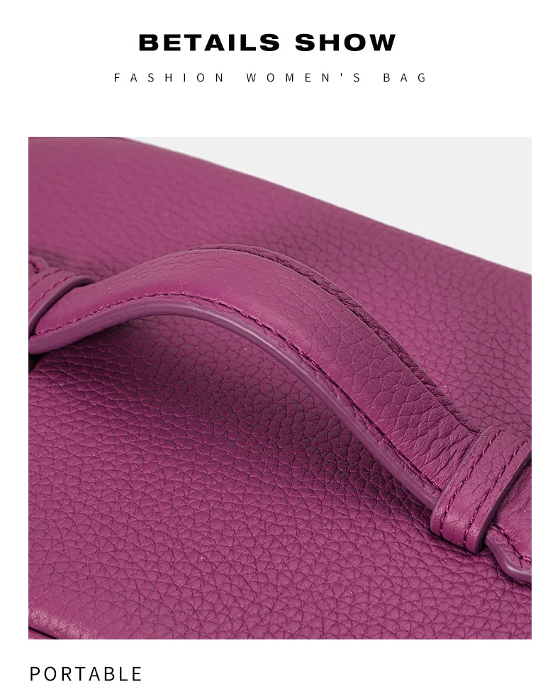 Aidanni Kleine quadratische Tasche aus echtem Leder, Damenhandtasche mit großem Fassungsvermögen, Kosmetiktasche, Aufbewahrungs- und Reise-Kulturtasche für Damen – Detail 16