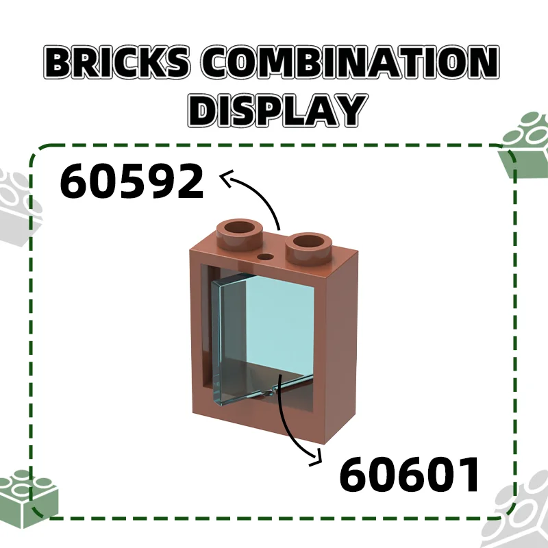 Wange 322Pcs/lot 60601 Glass for Window 1x2x2 Flat Building Blocks Moc Accessories Compatible with Bricks DIY Children Toys