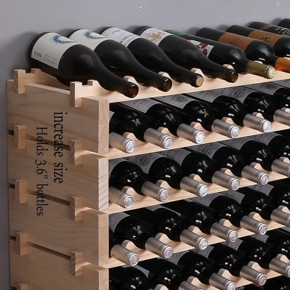 Wine Rack Cabinet Freestanding for Floor Wooden Stackable Storage Modular countertop Wood Wine Holder (100bottle)