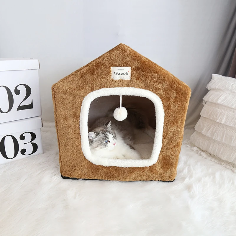 

Removable Winter Cat House Kennel For Indoor Dogs Puppy Small Pet Sleeping Bed Cat Hiding House Habitats Pet Tent Dog Bed Supply