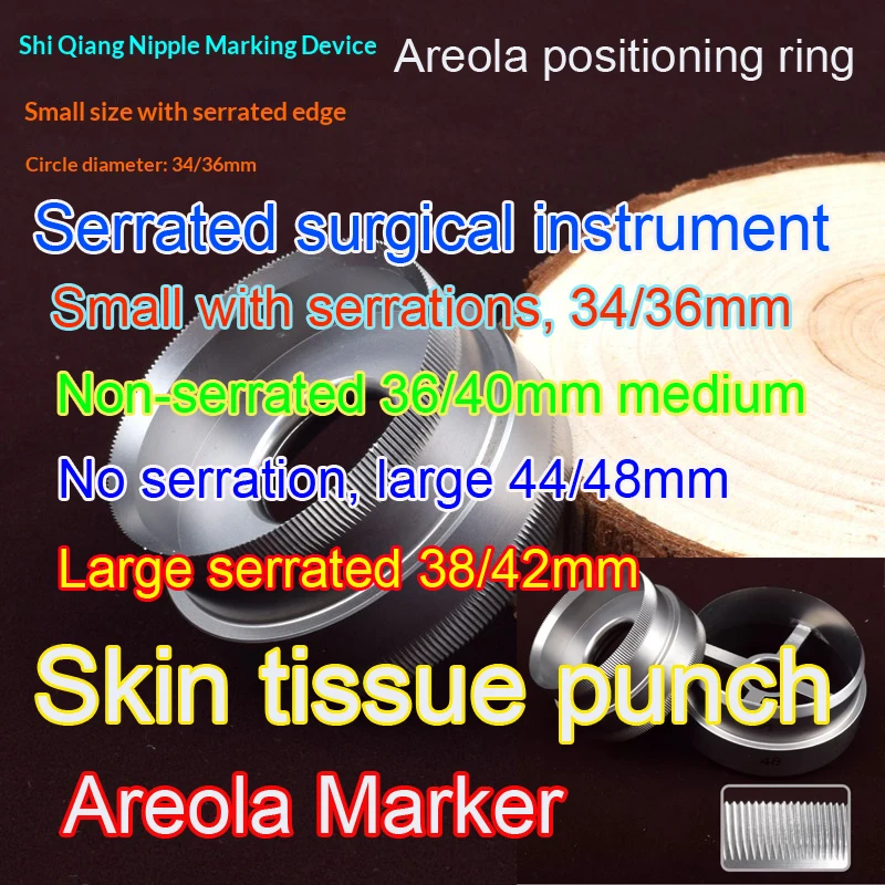 XIUGE Areola Marker Locator, Areola Circumcision Knife, Breast Plastic Surgery Instrument, Skin Tissue Punch, Positioning Ring