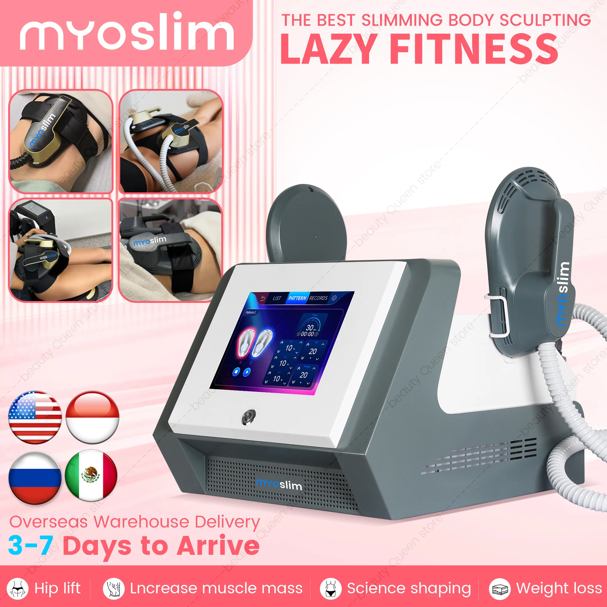 MYOSLIM EMS Nova Upgrade Body Sculpting Machine  Professional NEO 6500W 200HZ Abdominal Muscle Building Slimming In Sculpt