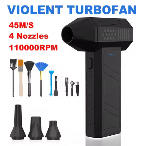 X3 Mini Violent Fan 110000RPM Electric Air Duster With 4 Nozzles Super Turbo Jet Fan Air Blower Car Keyboard Cleaning Tools