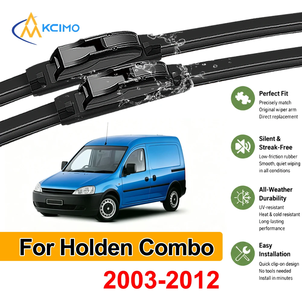 

Front Pair Windscreen Wiper Blades For Holden Combo XC 2003-2012 Driver & Passenger Exact Fit Rubber Windshield Wipers Set
