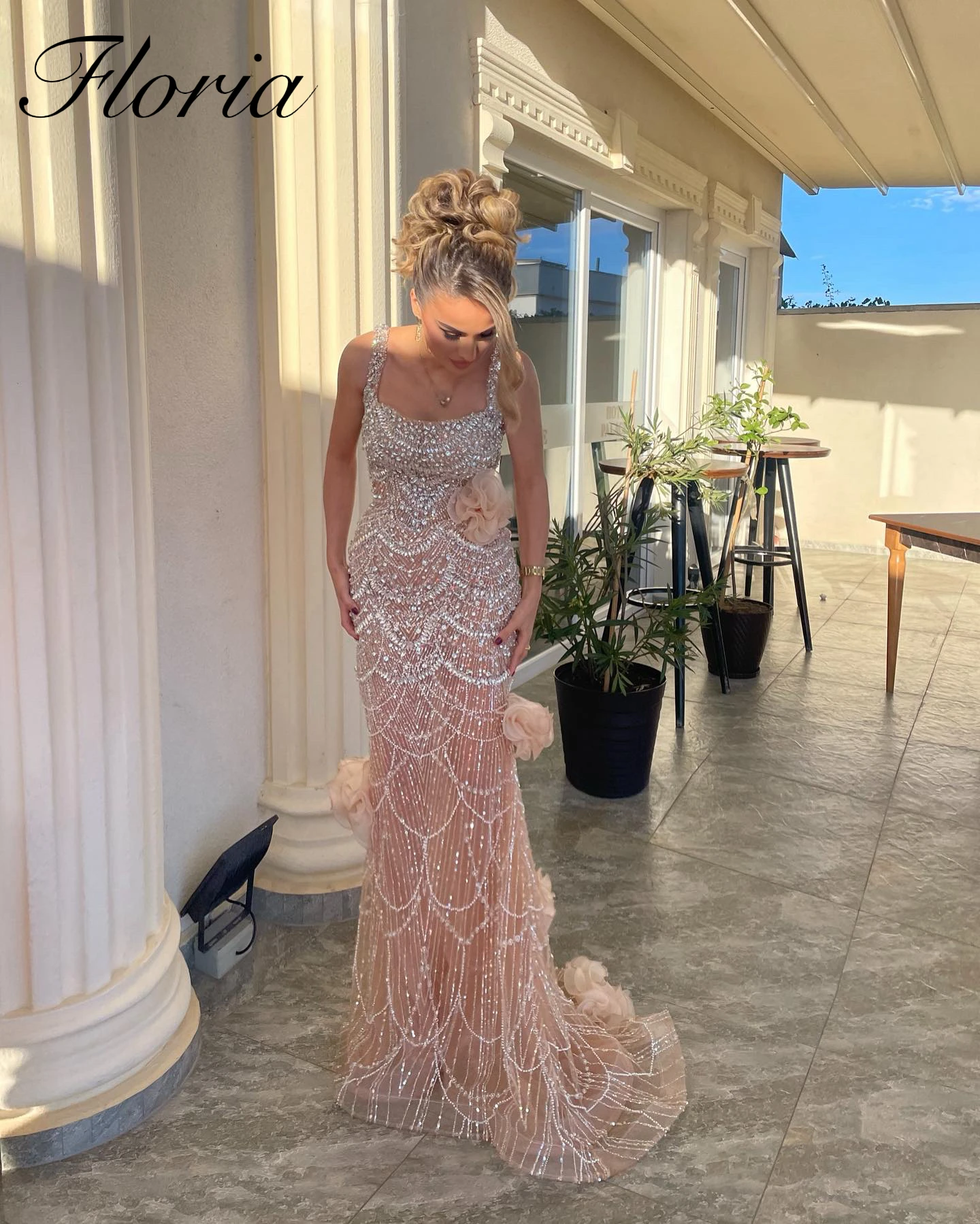 Luxury Beaded Evening Dresses With Crystals Spaghetti Mermaid Boho Party Dresses Prom Dresses For Women Cocktail Gown Customized