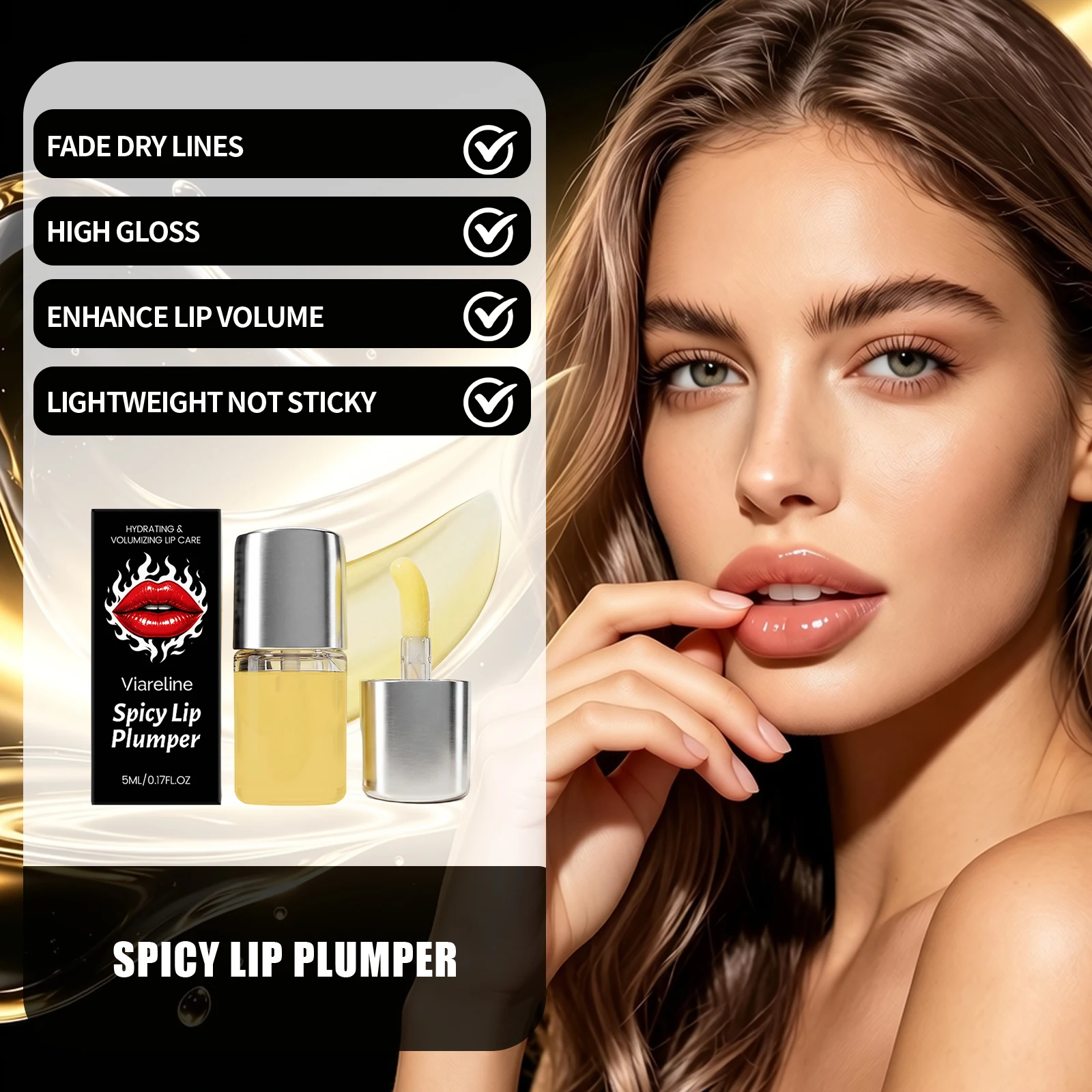 Hydrating Volumizing Lip Plumper Oil For Fuller Lips Glossy Shine Moisturizing Enhancement Treatment Spicy Tingling Lip Care Oil