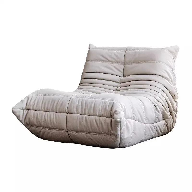 

Cowhide single sofa chair tatami lazy leisure living room full leather caterpillar