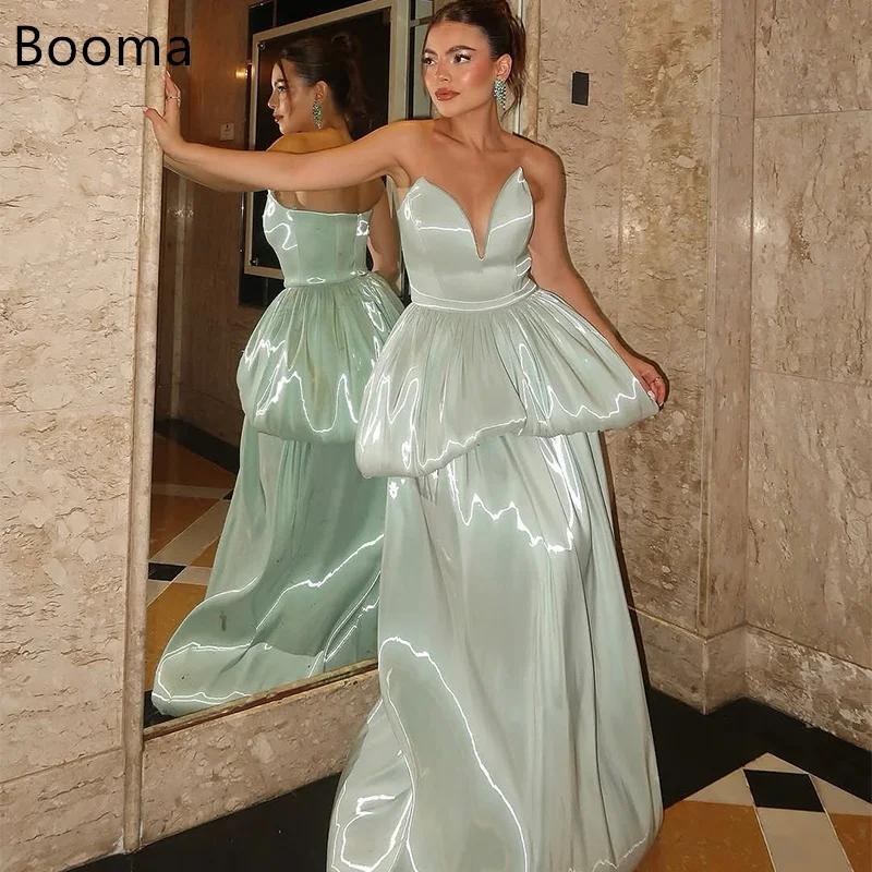 

Booma A-Line Shiny Strapless Long Evening Dresses Formal Party Gowns for Women Pleat StraplessElegant Prom Gown Customize 2025