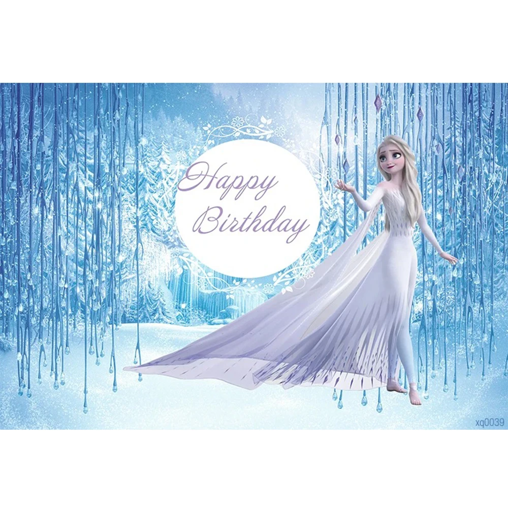 Frozen Elsa Princess Birthday Party Backdrop Custom Decorate Girl Winter  Baby Shower Ice Snow Castle Wallpaper Photo Background