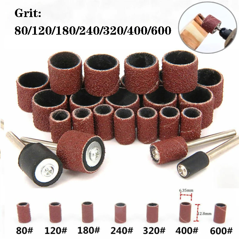 50Pcs roller grinding kit 80/120/180/240/320/400/600# nail drill abrasive tool for electric nail machine nail polish