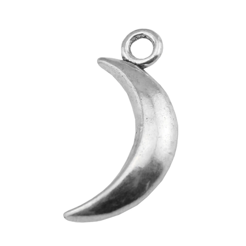 WYSIWYG 3pcs 31x14mm Moon Charm Pendants For Jewelry Making Antique Silver Color Crescent Moon Pendants