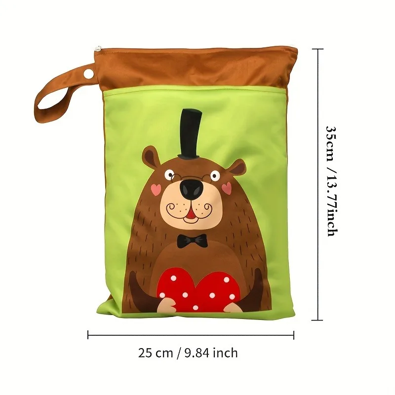 Immagine 3: Borsa lavabile Babyshow, deposito bagnato e asciutto, organizer per trucchi da viaggio con doppia cerniera, borsa genitore-figlio Borsa da spiaggia per esterni con stampa animalier