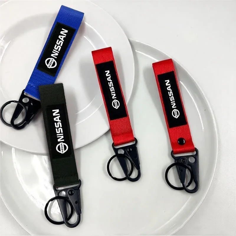 Embroidery Lanyard Car Logo Keychain Key Rings For Nissan X-Trail Sentra Altima Versa Qashqai Tiida Teana NP300 Business Gift