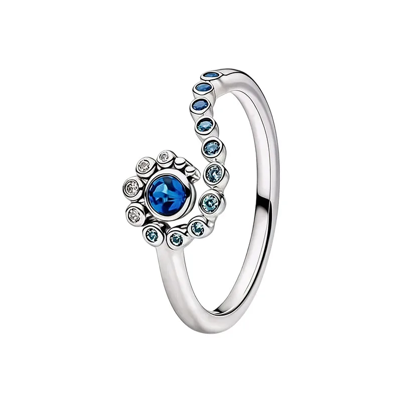 2026 Summer New 925 Silver Ocean Wave Ring Flower Love Women's Ring Fashion DIY Jewelry Gift - view 3