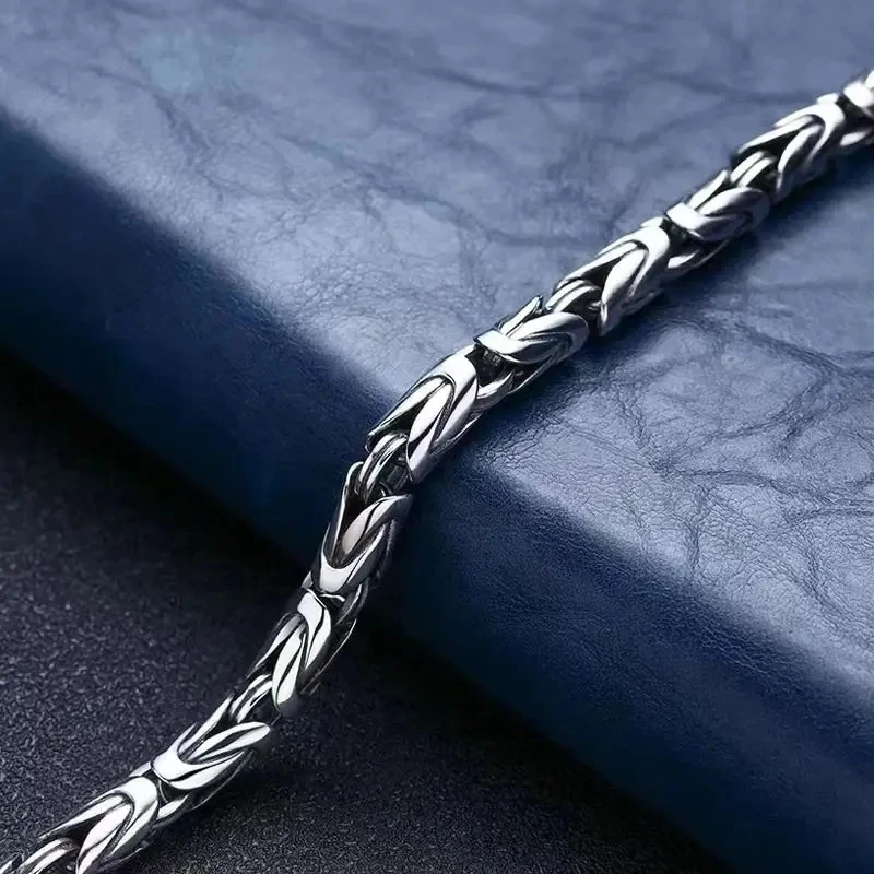 S925 Silver Vajra pestle woven bracelet Hip hop retro fashion male couple bracelet gift for boyfriend and girlfriend