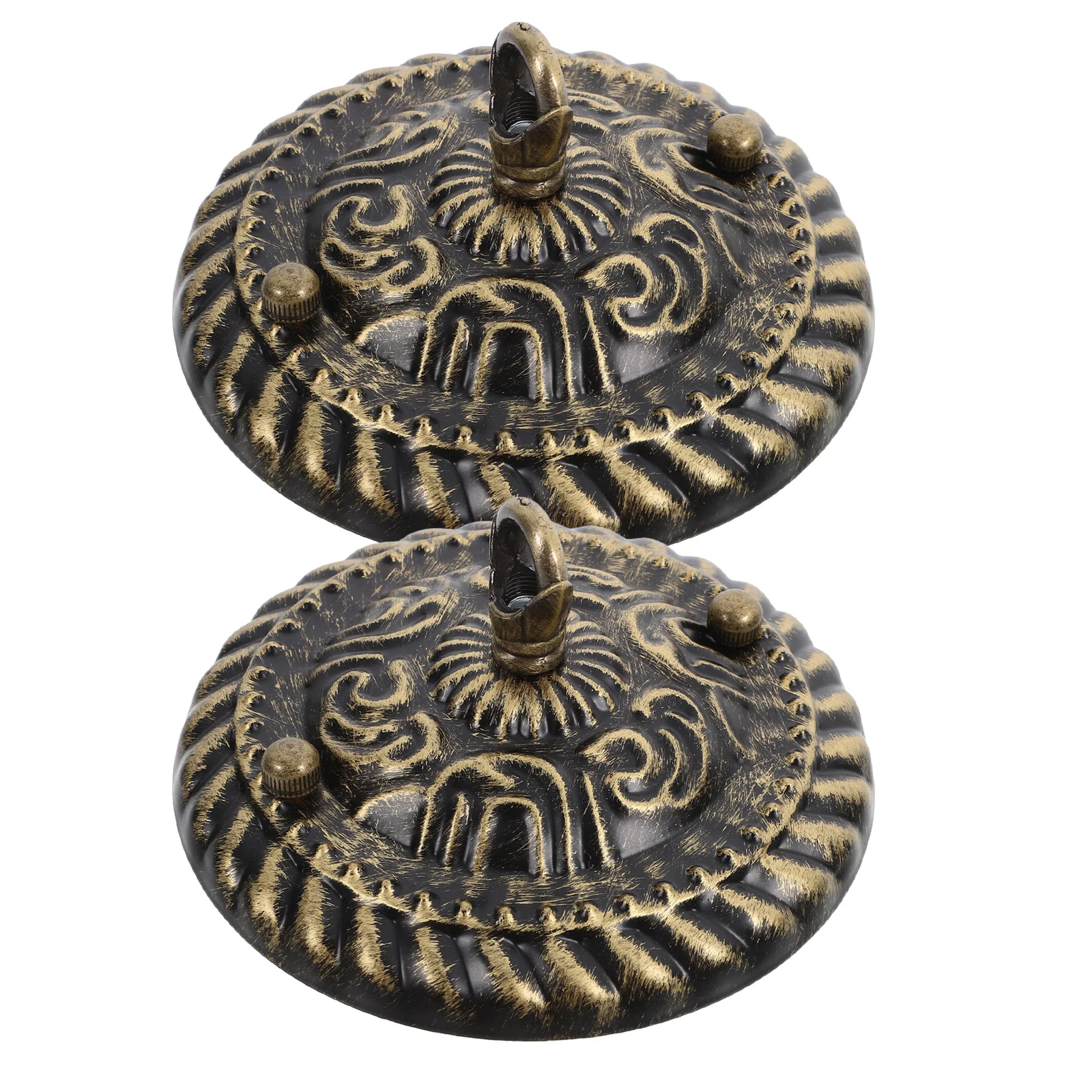 

2pcs Vintage Ceiling Lamp Canopy Plate Retro Round Metal Mounting Bracket For Pendant Lights Chandeliers Ceiling Light Cover