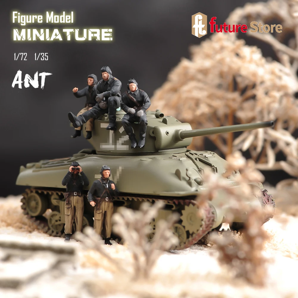 ANT DIY Handmade 1/72 1/35 Russian Tank Soldiers Diorama Figure Model Miniature Creative Photography  For Cars Vehicles Toys