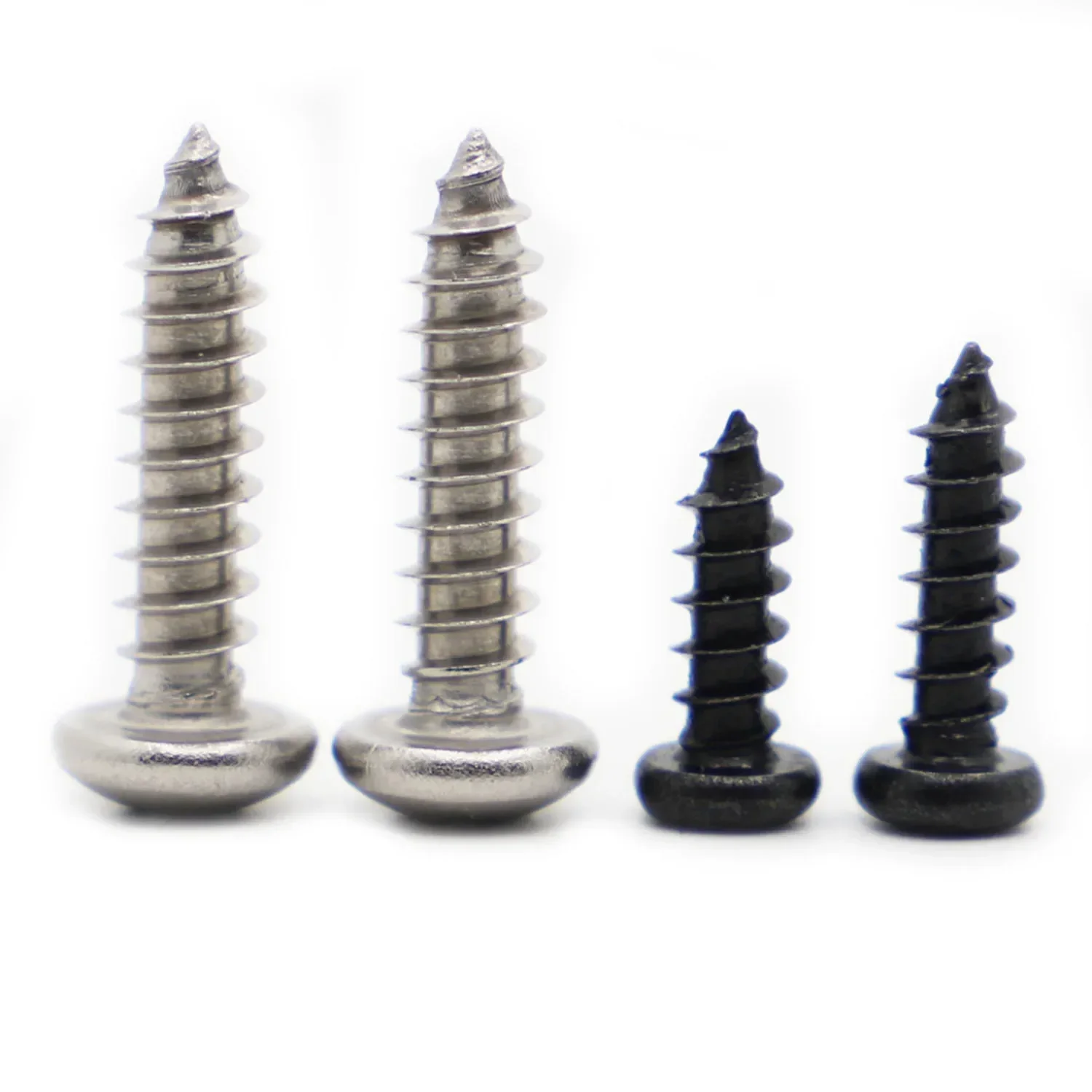M1-1,2 M1,4-1,7 M2-2,3 M2,6 M3 M4 304 Edelstahl Schwarz Kreuzschlitz Kreuzrund Flachkopf Metall Selbstschneidende Holzschraube L=3-40mm – Detail 4