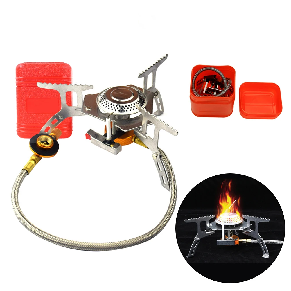 

Camping Gas Stove Outdoor Tourist Burner Strong Fire Heater Portable Picnic Furnace Cooker Survival Furnace Supplies Equipment