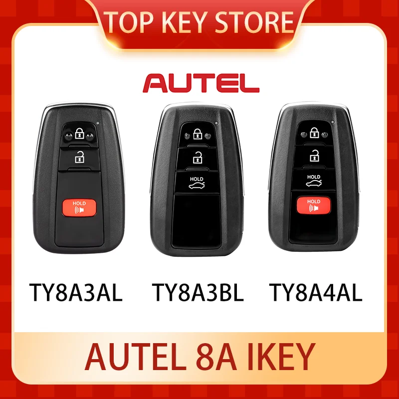 

AUTEL IKEY 8A IKEY TY8A3AL TY8A3BL TY8A4AL Universal Smart Key For KM100 IM508 IM608 XP400 Pro PK Keydiy KD TB Xhorse VVDI XS