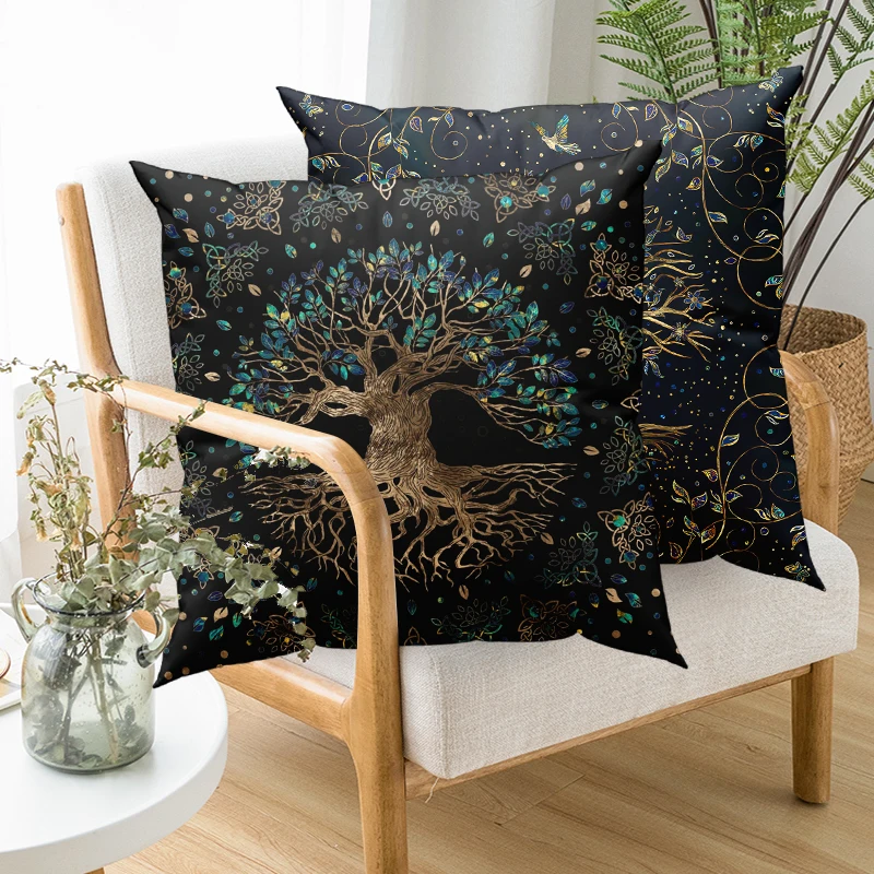 Tree of Life Cushion Cases Botanical Floral Throw Pillows sun moon Tree LifePatterns Pillows Case Modern Sofa Couch Decorative