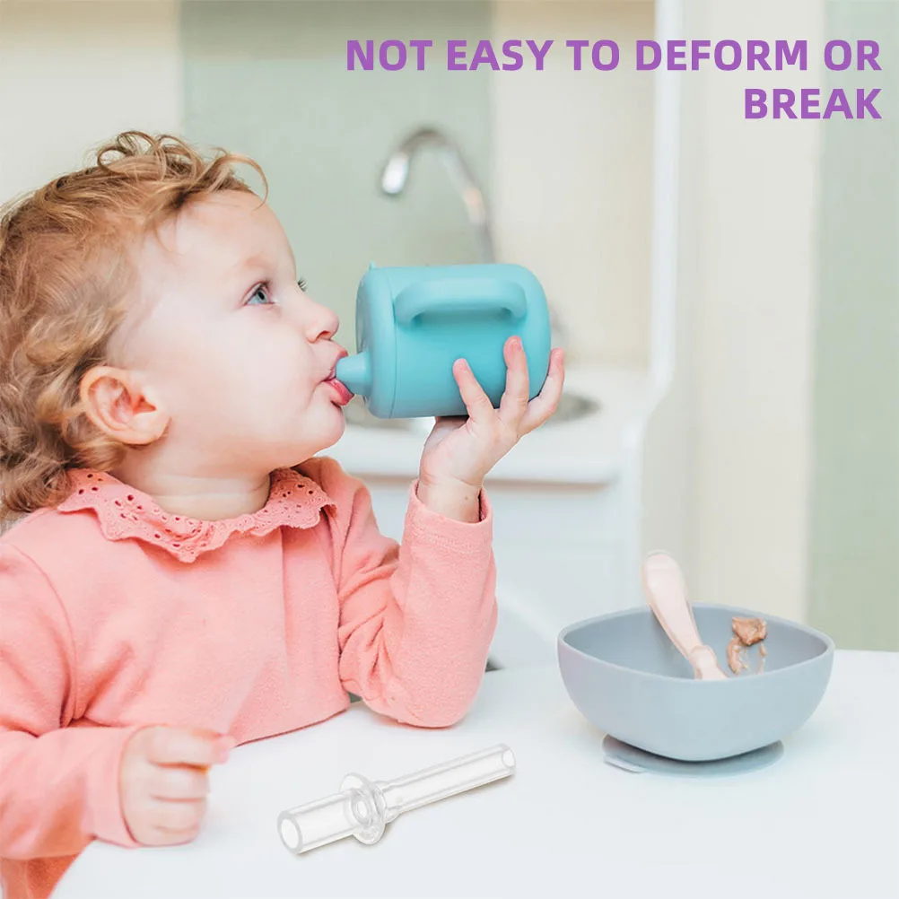 

5pcs Kids Water Cup Straw Replacement Tips Silicone Sippy Cup Accessory Reusable Bottle Straw Tips For Children Kitchen Bar