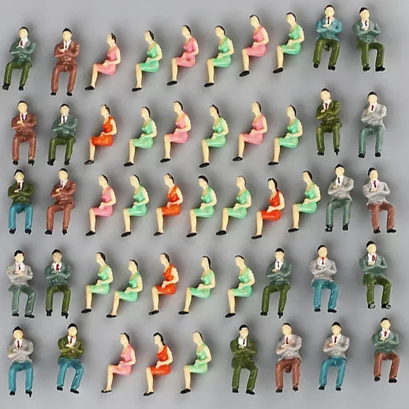 27/50Pcs  Painted Model People Figures Railway Sitting Passengers Scale Miniatures Collection Gifts Kids People Figures