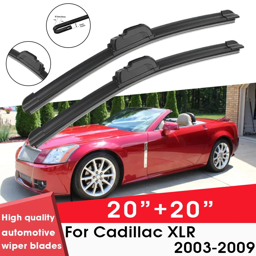 

Car Wiper Blade Blades For Cadillac XLR 2003-2009 20"+ 20" Windshield Windscreen Clean Naturl Rubber Cars Wipers Accessories