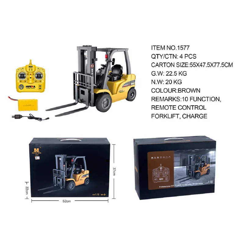 Huina Toys Kinderen Buiten Groot speelgoed legering simulatie vorkheftruck 8-kanaals draadloze afstandsbediening technisch voertuig
