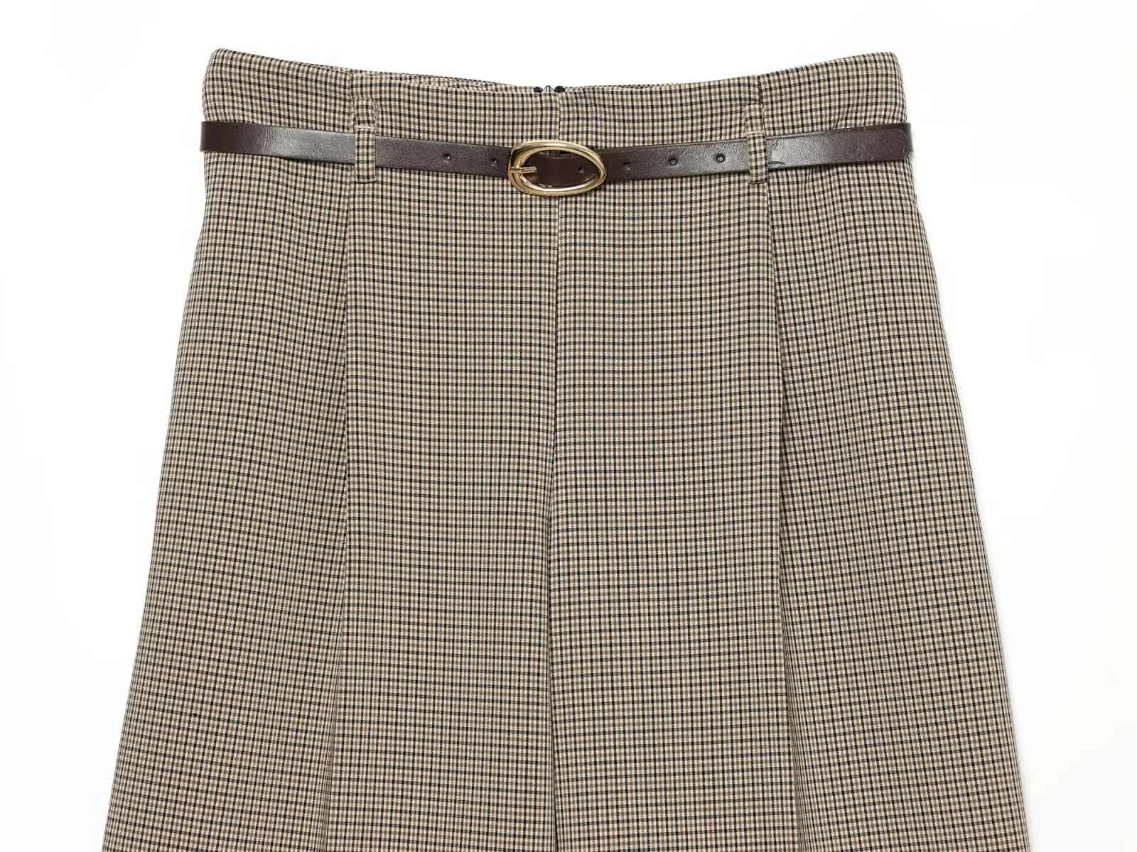 KONDALA Damen Klassisches Elegantes Kariertes Hosen-Set Vintage Lässige Doppelreihige Weste, Gürtel-Crop-Hose 2026 Herbst Chic Pendler-Set – Detail 14