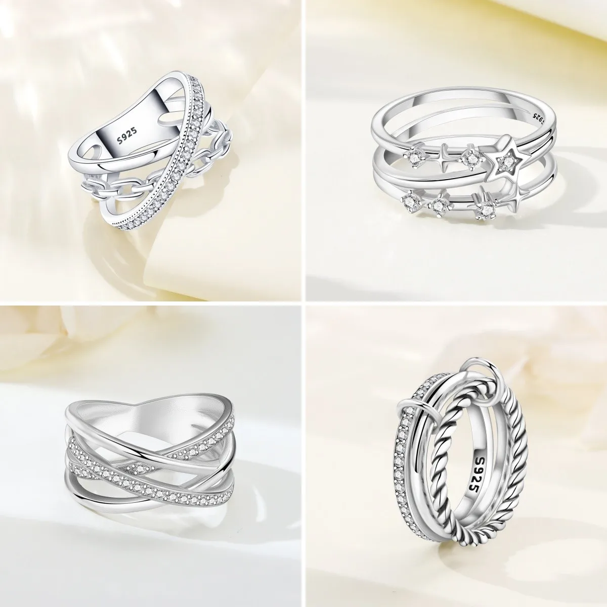 Women's Versatile S925 Sterling Silver Fashion Ring