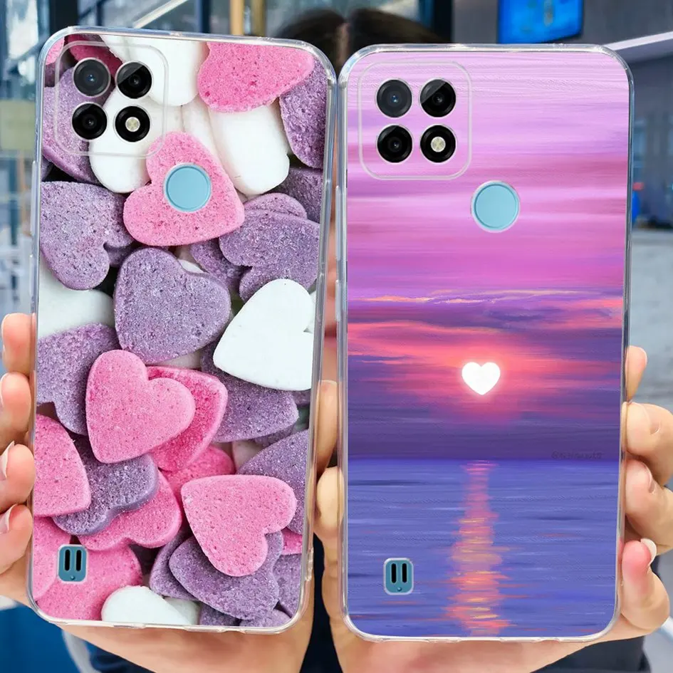 For Realme C21Y C25Y Case Silicon Back Cover Flower Phone Case For OPPO Realme C21 C25 C25S C21Y C25Y 4G Soft Case Fundas Bumper