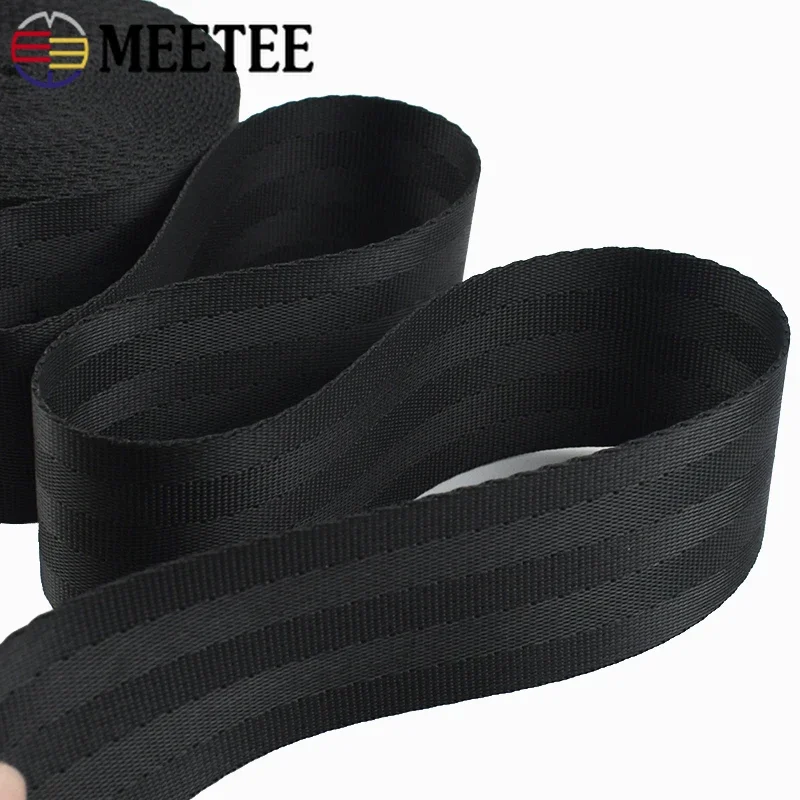 1-5M 20-75mm Black Nylon Webbing Strap for Car Seat Belt Sling Backpack Lanyard Band Clothes Sewing Ribbon Fabric Tape Accessory