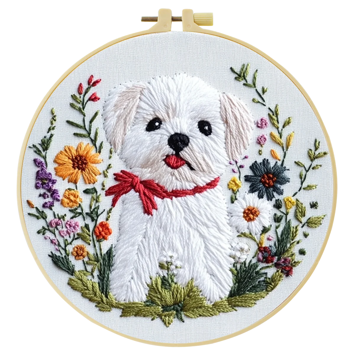 1 Stück 20X20CM/15X15CM 7,87/6,3 Zoll Hundestickerei-Starter-Kit DIY-Kit DIY-Stickerei-Set Handarbeiten Malerei – Detail 2