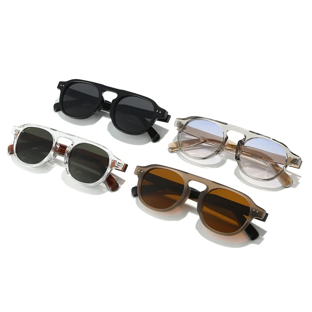 New Arrival TR90 Sunglasses Women Men Pilot Style Retro Sun Glasses UV400 Driving Travel Rivets Decoration Shades image 3