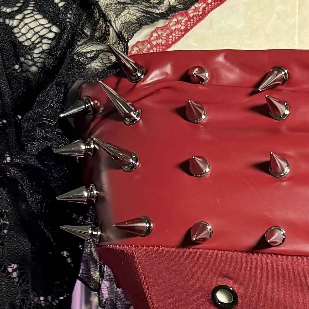 Punk rock cravejado e-girls emo y2k couro vegano topos saias diy eco harajuku goth crânio gótico feito à mão hip hop grunge