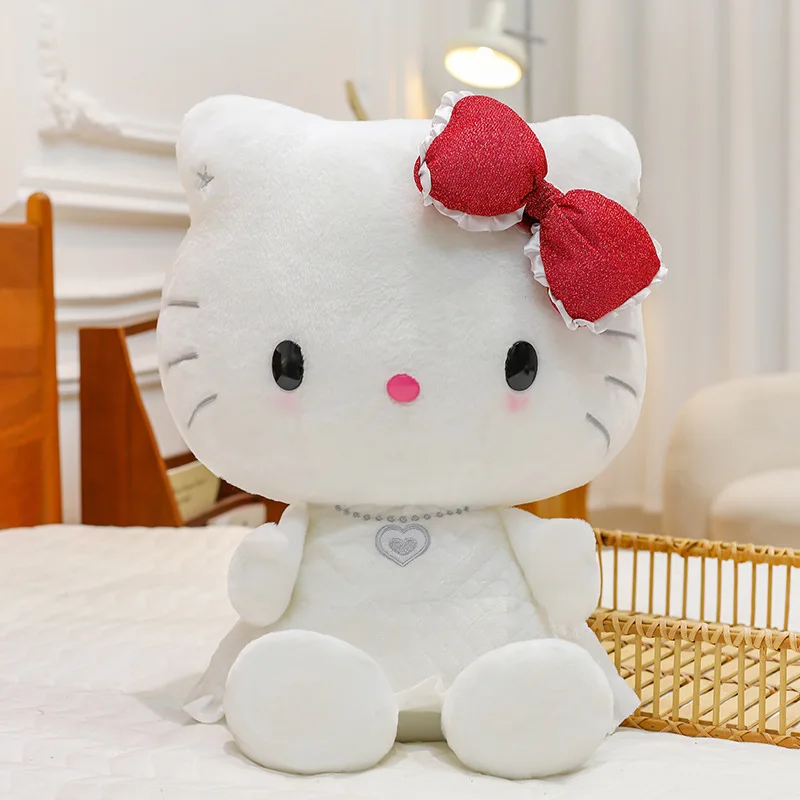 Sanrio Kawaii Angel and Devil Hello Kitty Plush Toy Stuffed Doll Cute Kids Birthday Gift for Children Soft Cuddly Anime Figure