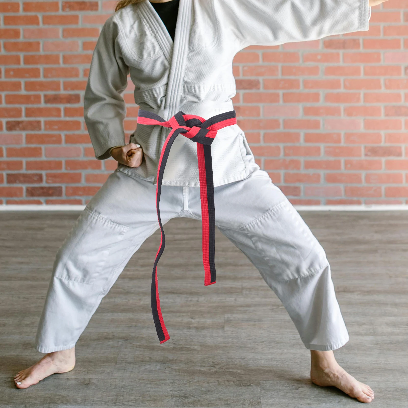 

Taekwondo Belt 240cm Black Red Cotton Lightweight Flexible Durable Design Martial Arts Equipment Karate Training Uniform