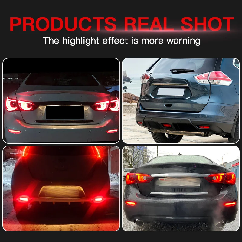 2×for Infiniti QX30/QX80/QX60/QX56/Q50 LED Rear Bumper Brake Lamps Reflector Signal Fog Light for Nissan Rogue Pathfinder Leaf