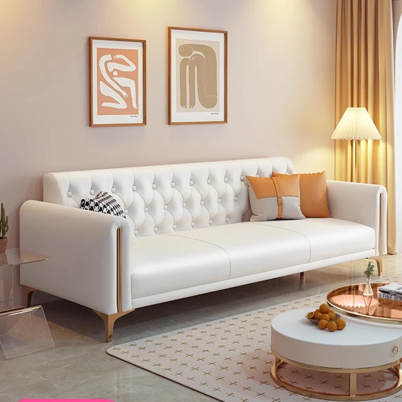 

American Household Sofa Modern Simple Italian White Sofa Reading Loveseat Muebles Para Salas Modernos Living Room Furniture