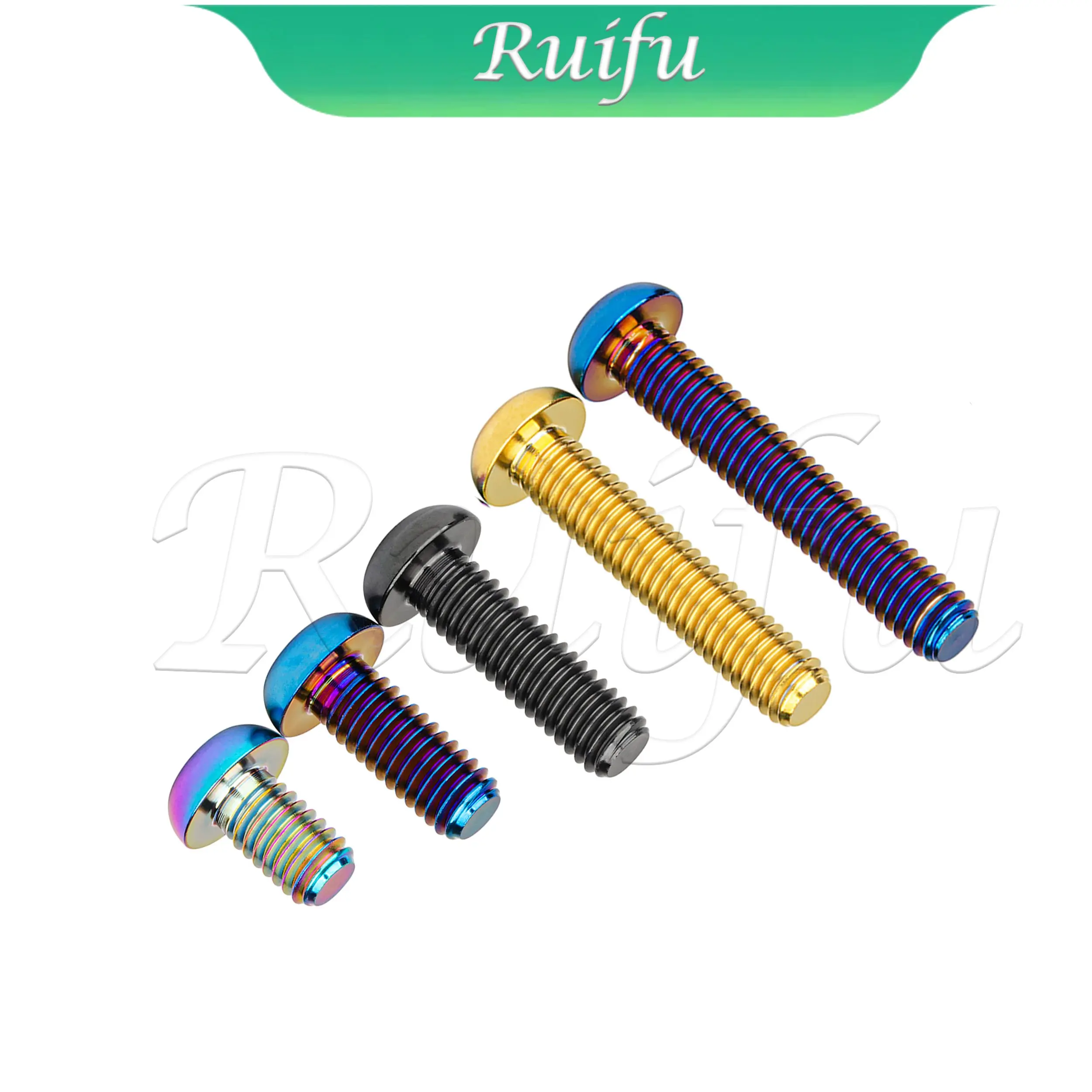 Ruifu Titanium Bolt 6pcs M6x10 15 20 25 30 35mmButton Torx T30 Head Screw for Bike Bike Motorcycle Car Fixing Fasteners