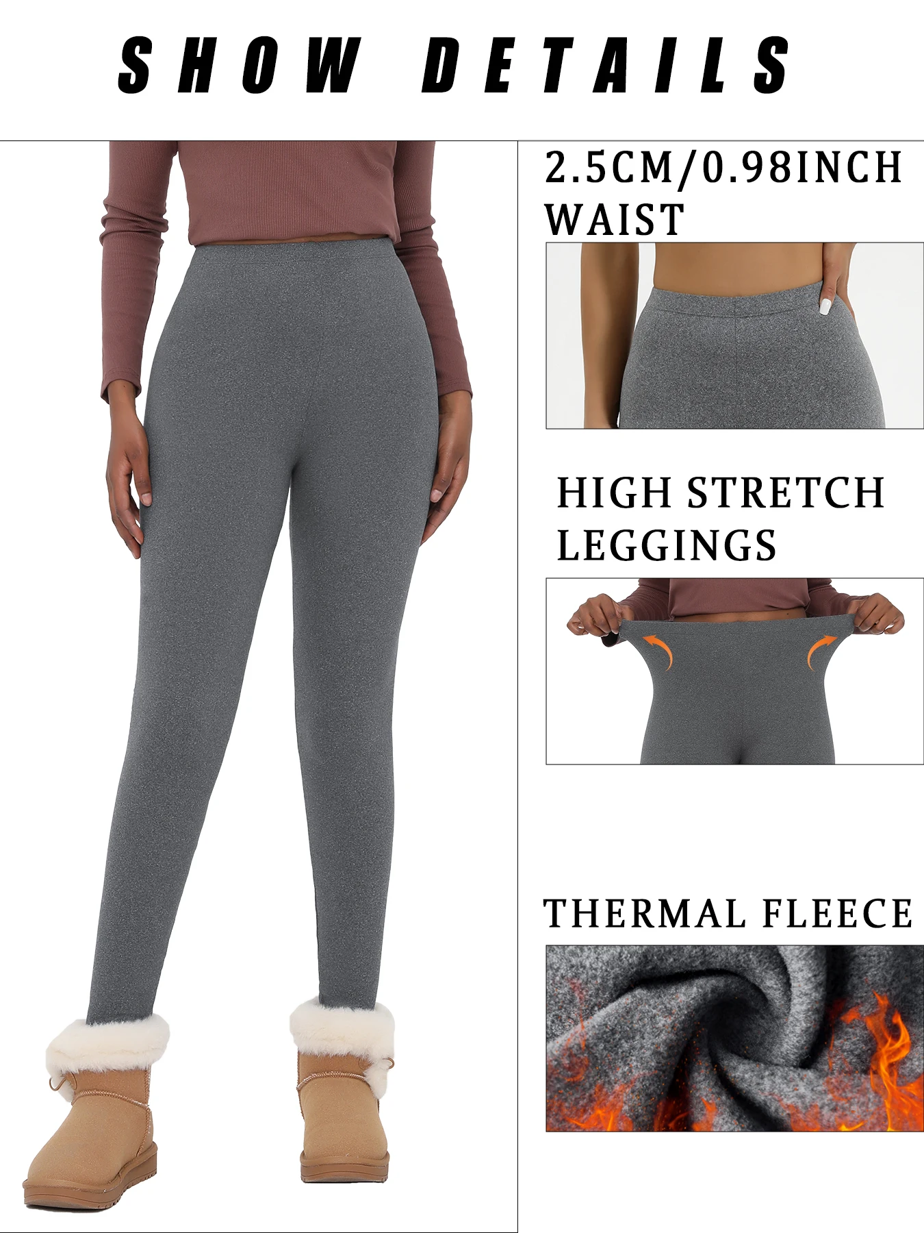 

Super Soft Fleece Lined Leggings Women, Workout Yoga Running Thermal Warm Pants For cold winter