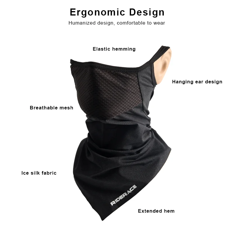 Summer Hanging Ear Triangle Face Mask Outdoor Cycling Neck Warmer Scarf Bandana Hunting Hike Fishing Ski Sports Women