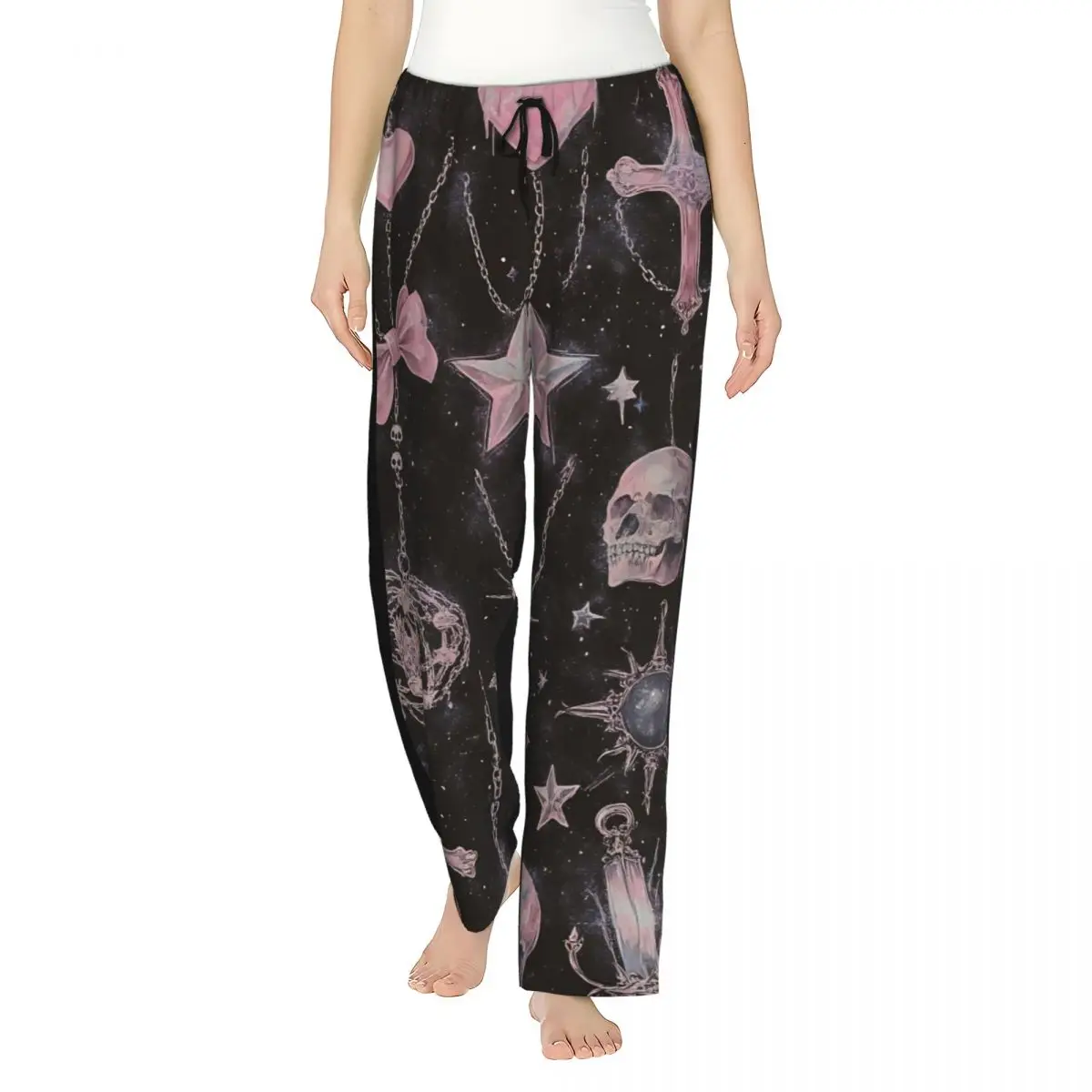 Halloween Gothic Girl's Lounge Pants Stretch Witchy Aesthetic Pajama Pants Dorm Pajama Bottoms