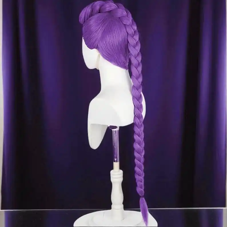 Cosplay Wig: Purple Braided High Temp Silk, Adjustable